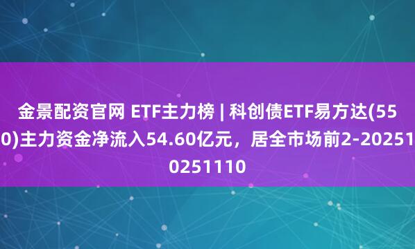 金景配资官网 ETF主力榜 | 科创债ETF易方达(551500)主力资金净流入54.60亿元，居全市场前2-20251110