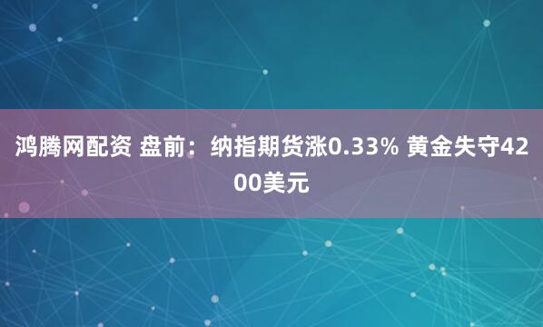 鸿腾网配资 盘前:纳指期货涨0.33% 黄金失守4200美元